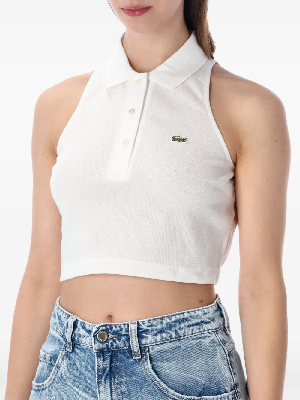 Lacoste Mouwloze polotop Wit