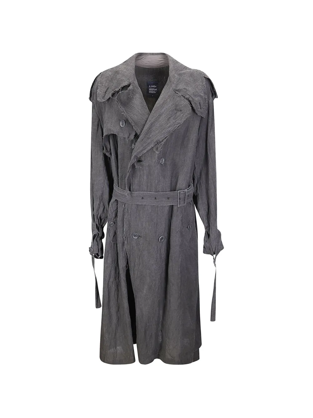 Limi Feu distressed double-breasted trench coat - Grau