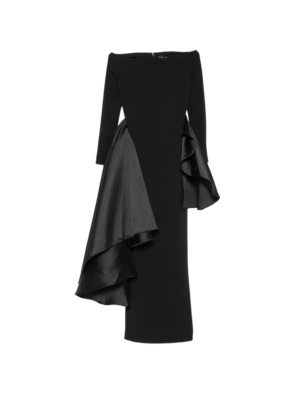 Solace London Kiana off-shoulder draped-detail maxi dress - Nero