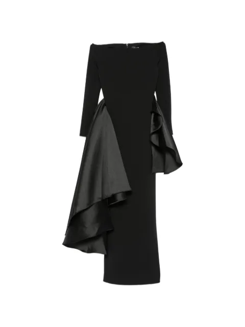 Solace London Kiana off-shoulder draped-detail maxi dress