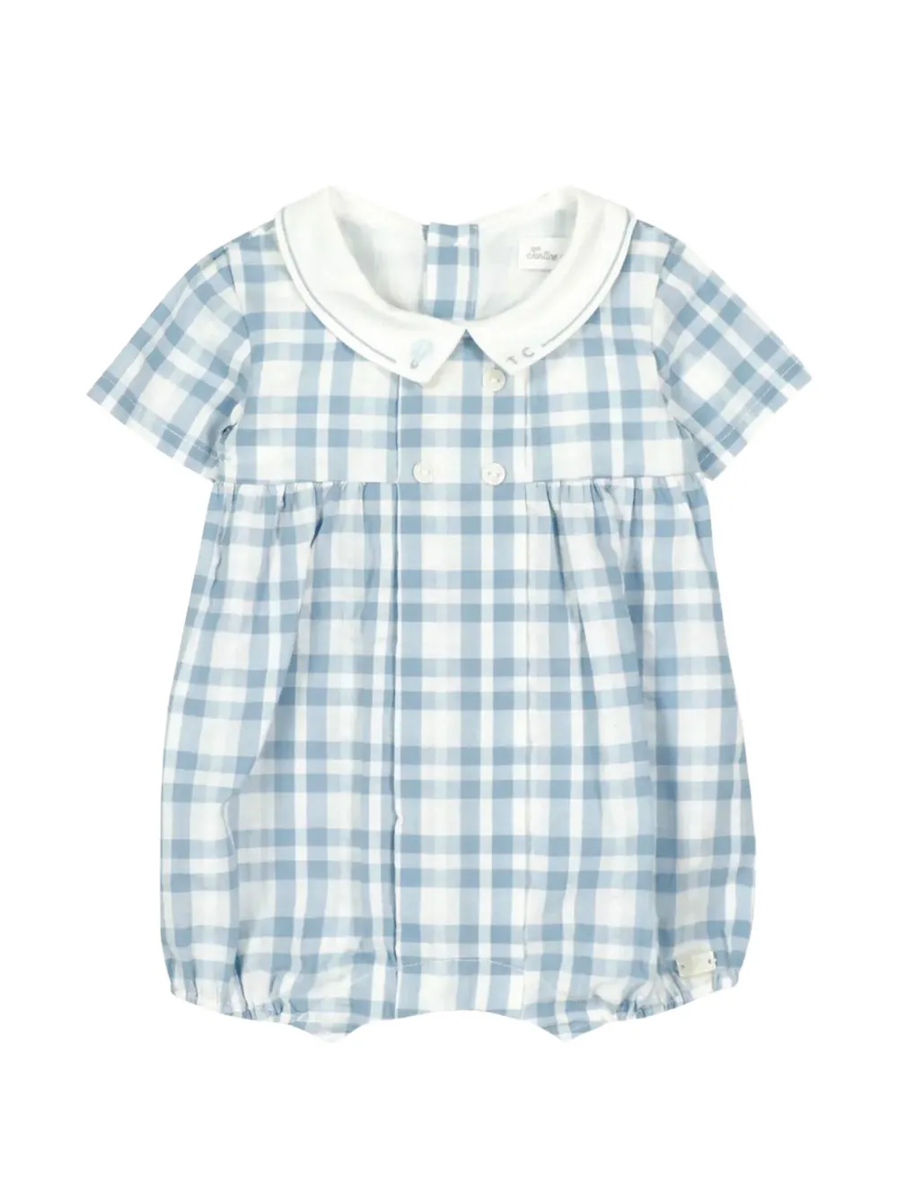 Tartine Et Chocolat check-pattern short-sleeve romper - Blau