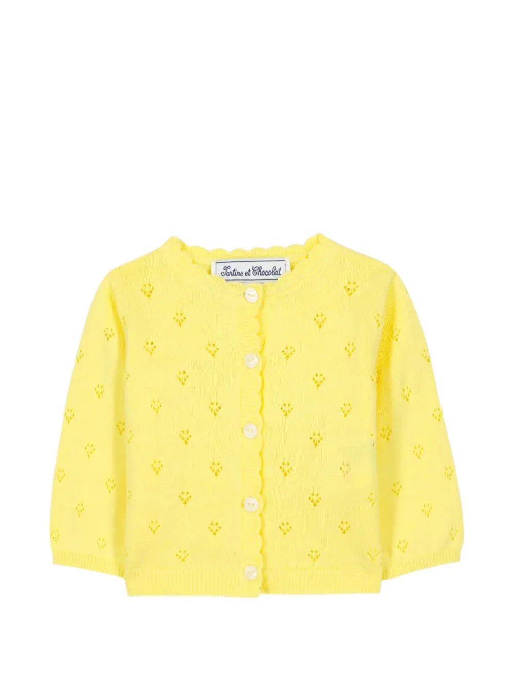 Tartine Et Chocolat openwork scalloped cardigan - Giallo