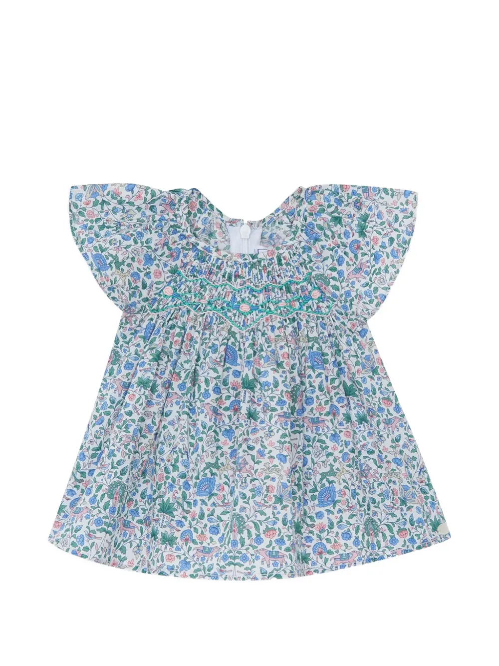 Tartine Et Chocolat liberty-print smocked blouse - Bianco