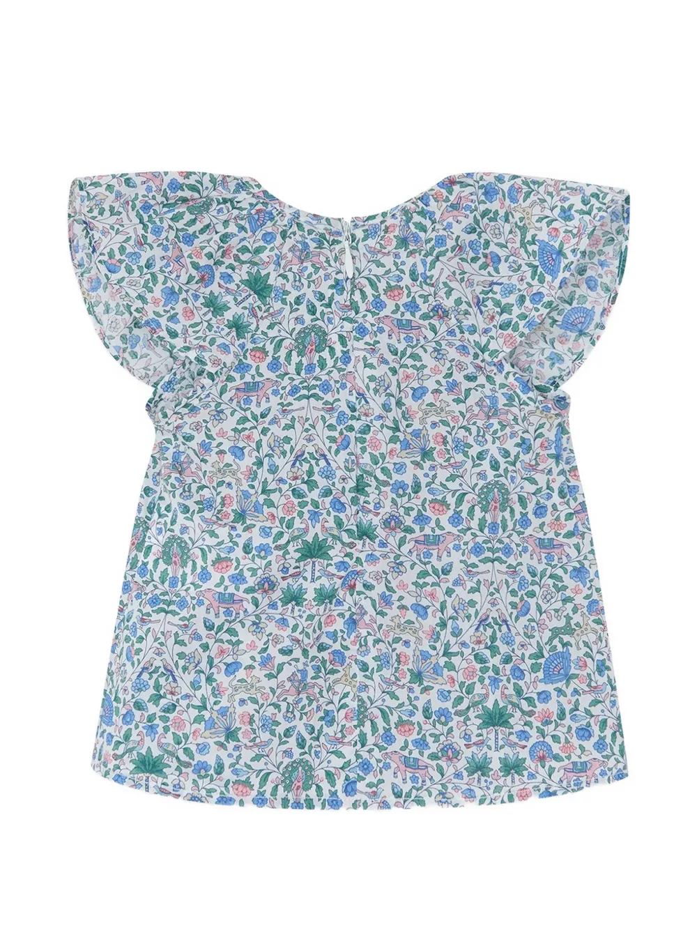 Tartine Et Chocolat Katoenen gesmockt shirt met print Wit