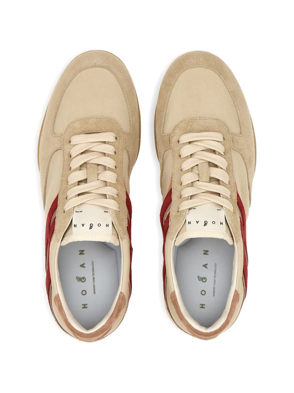 Hogan Olympia-Z sneakers met suède vlak Beige