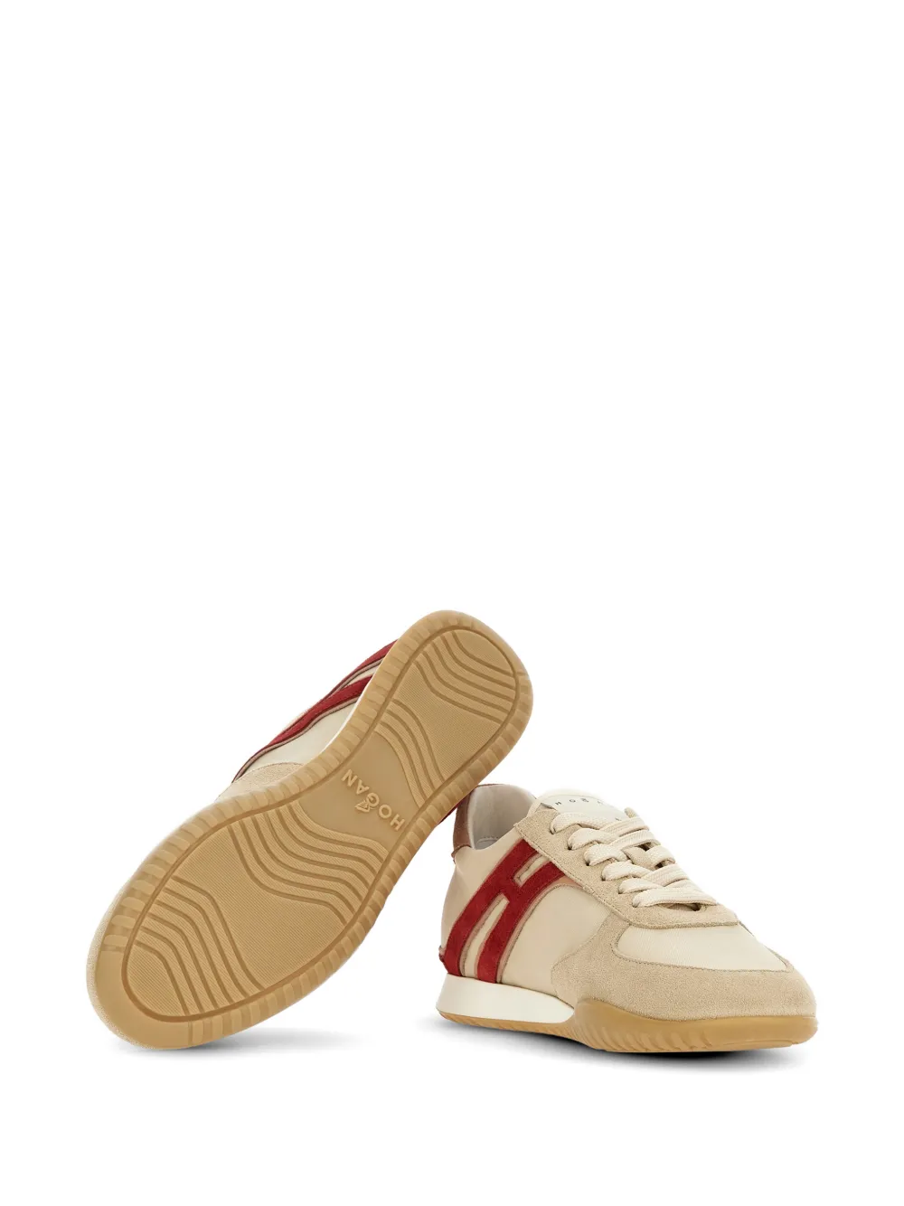 Hogan Olympia-Z sneakers met suède vlak Beige