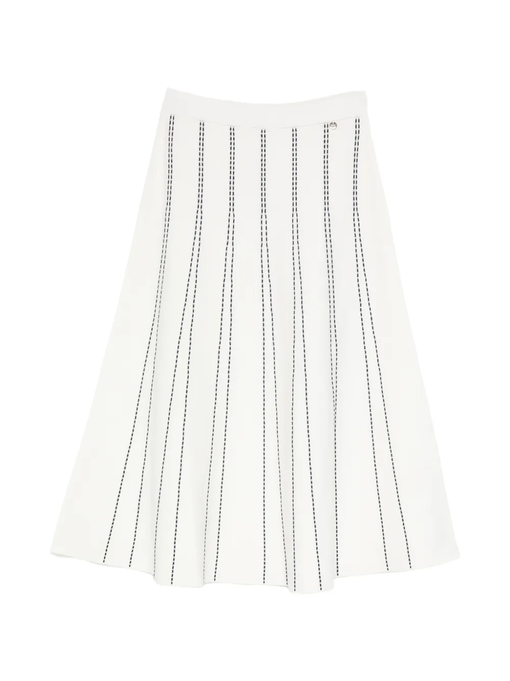 LIU JO embroidered A-line midi skirt - Bianco