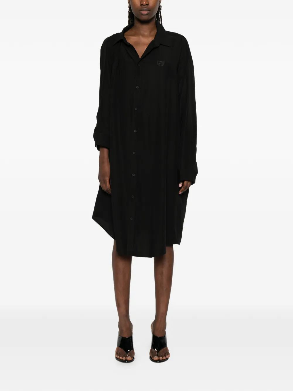 Balenciaga Jurk met geborduurd logo Zwart