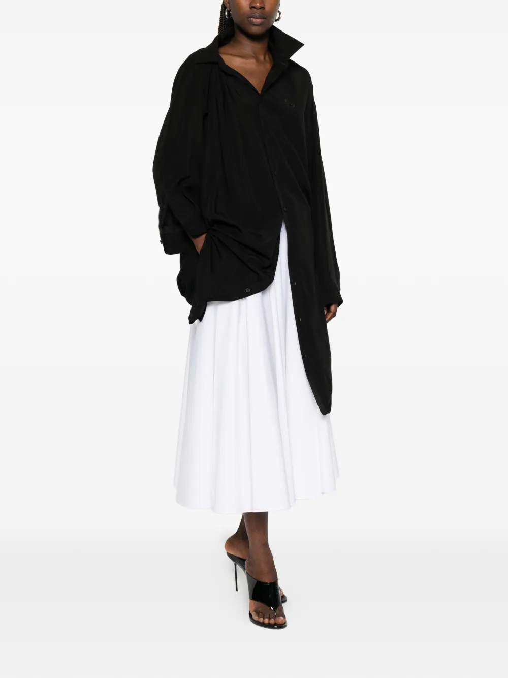 Balenciaga Jurk met geborduurd logo Zwart