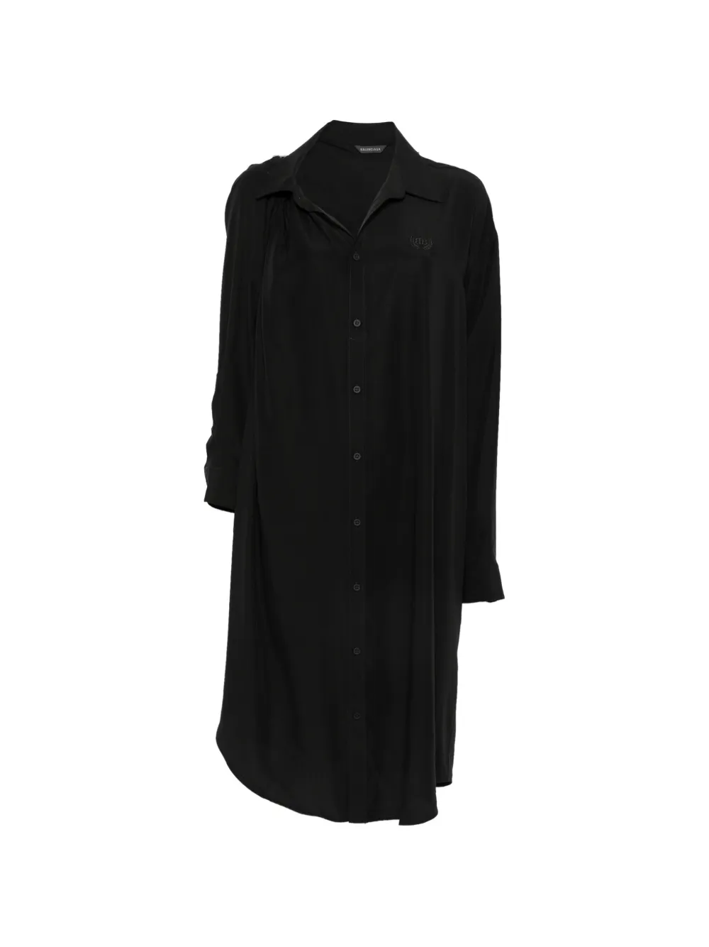 Balenciaga logo-embroidered button-up dress - Nero