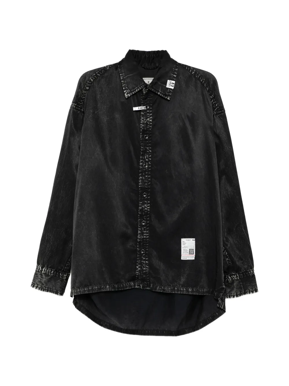 Maison MIHARA YASUHIRO faded-effect curved-hem shirt - Black