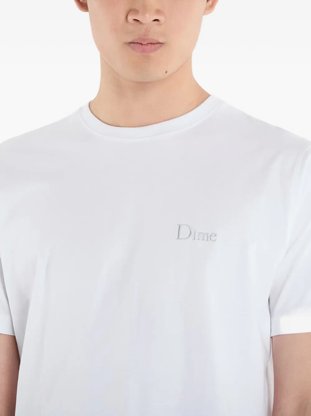 dime T-shirt met logodetail Wit