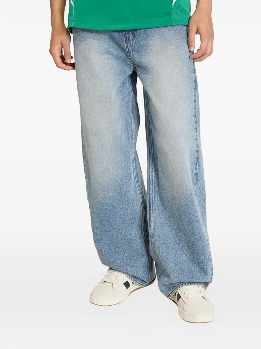 adidas Trefoil-embroidered 3-Stripes jeans - Blu