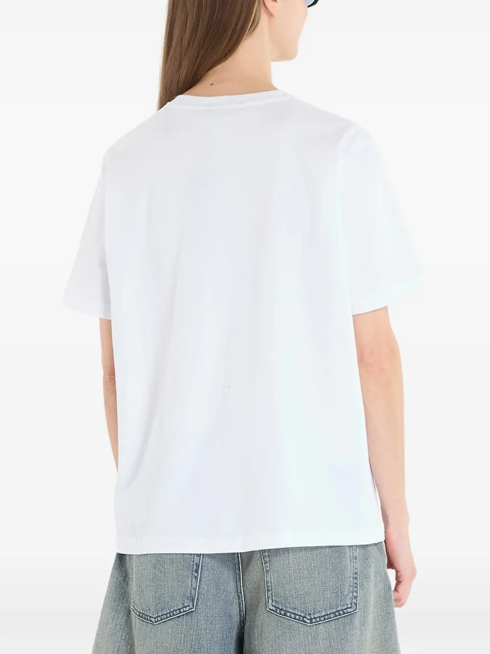 dime T-shirt met logoprint Wit