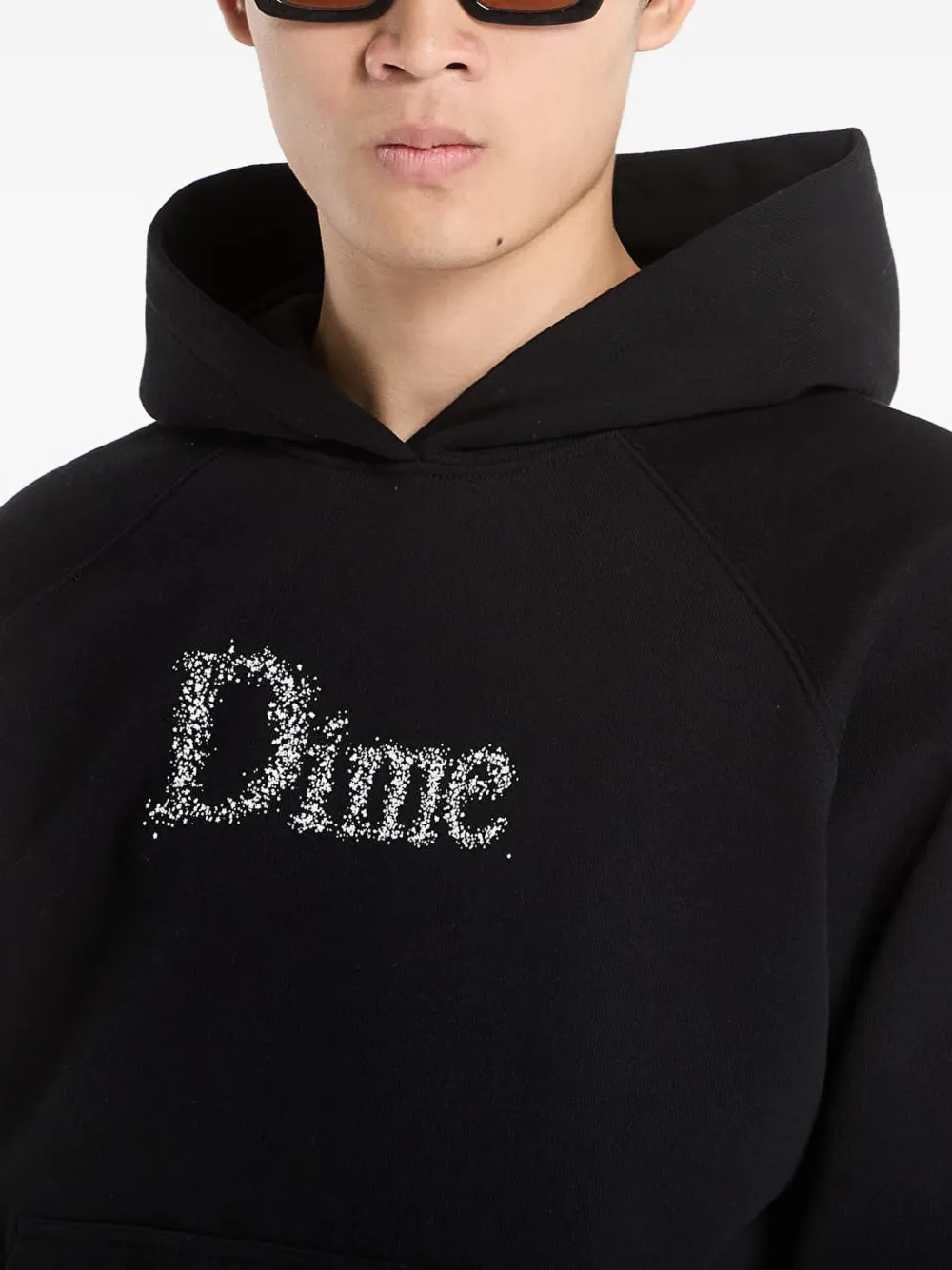 dime Katoenen hoodie Zwart
