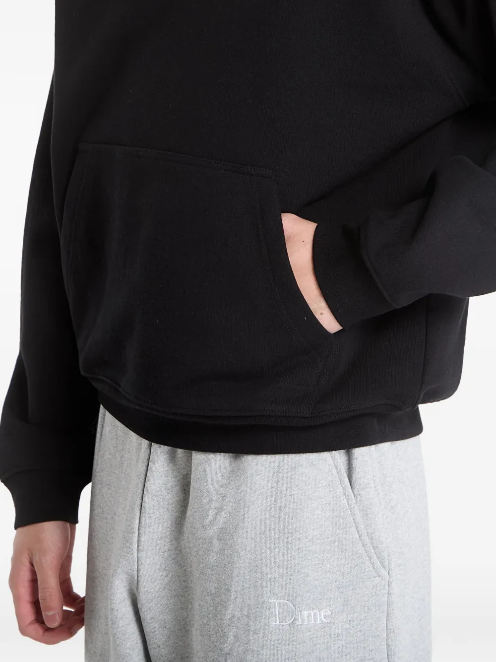 dime Katoenen hoodie Zwart