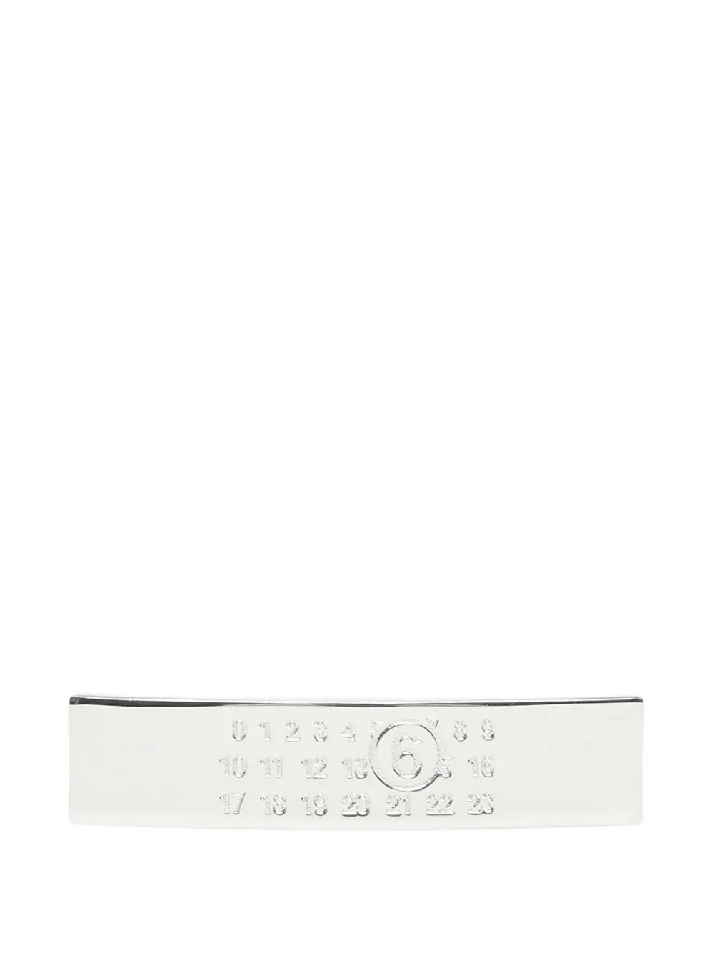 MM6 Maison Margiela logo-engraved hair clip - Argento