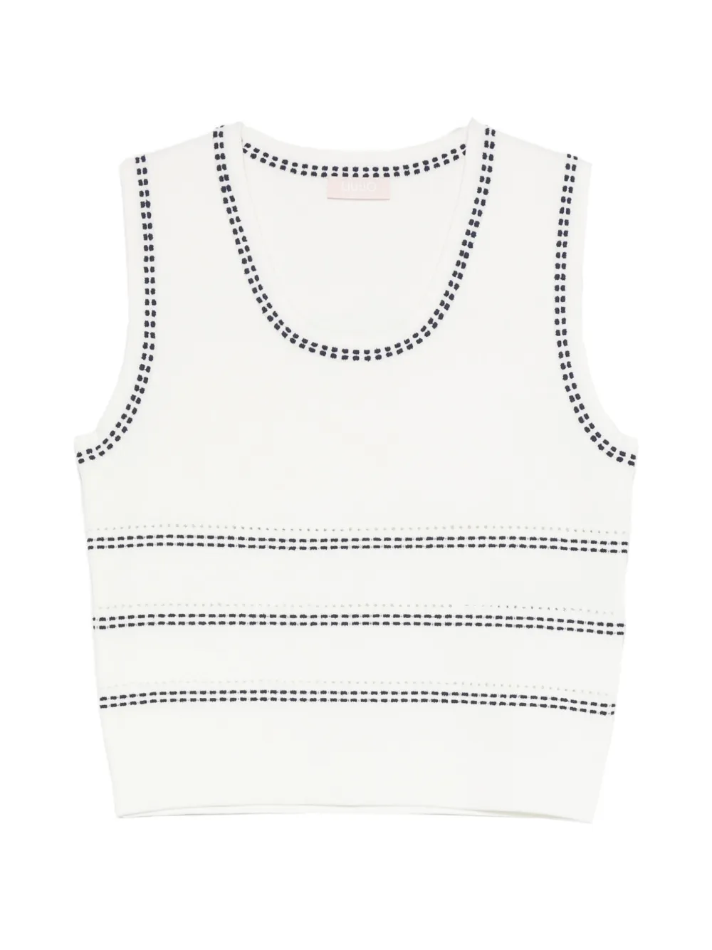LIU JO contrast-stitch knitted top - Bianco
