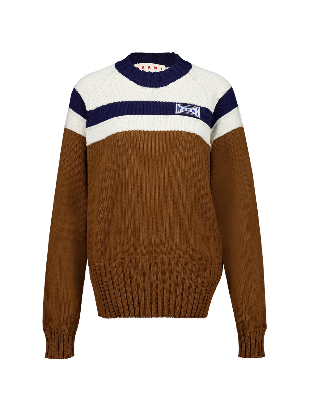 Marni striped cotton sweater - Brown