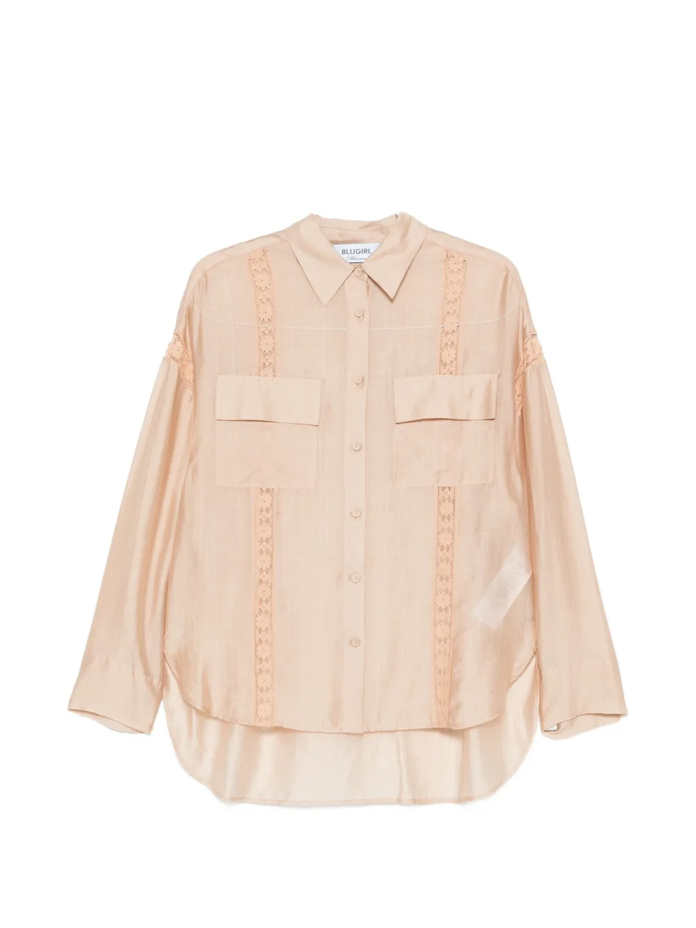 Blugirl Lace-details Flap-pocket Shirt In Neutral