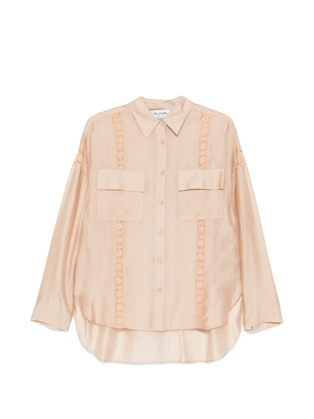 Blugirl lace-details flap-pocket shirt - Toni neutri