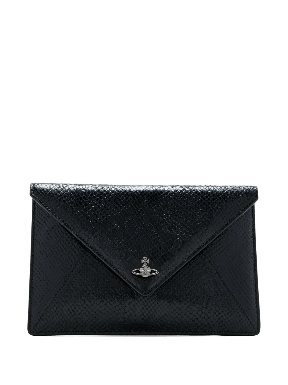 Vivienne Westwood Orb leather clutch bag - Nero
