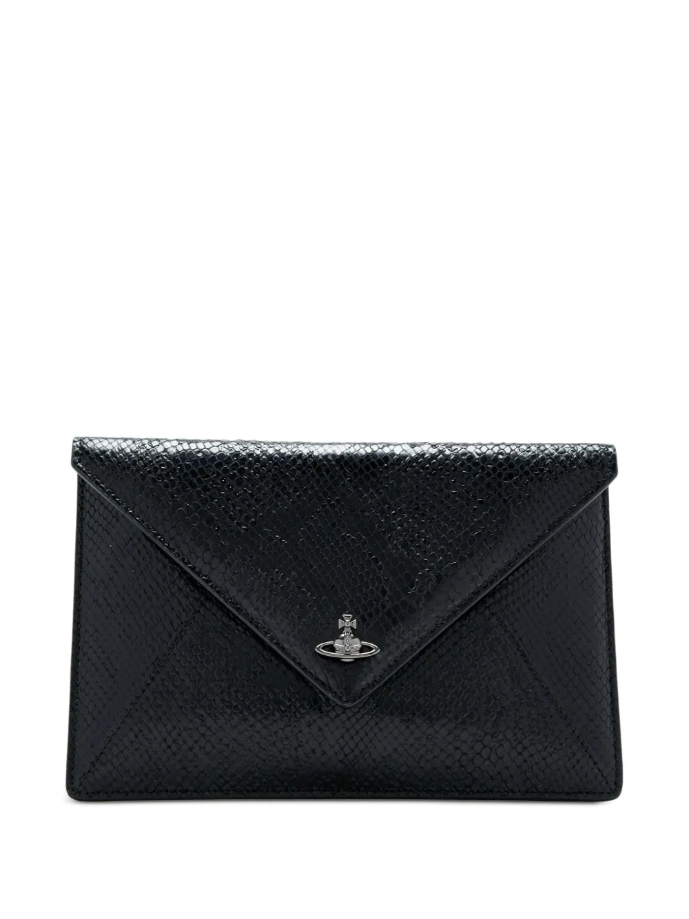Vivienne Westwood Orb leather clutch bag - Nero