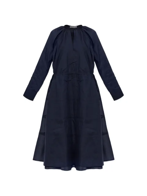 Jil Sander vestido midi con cuello redondo