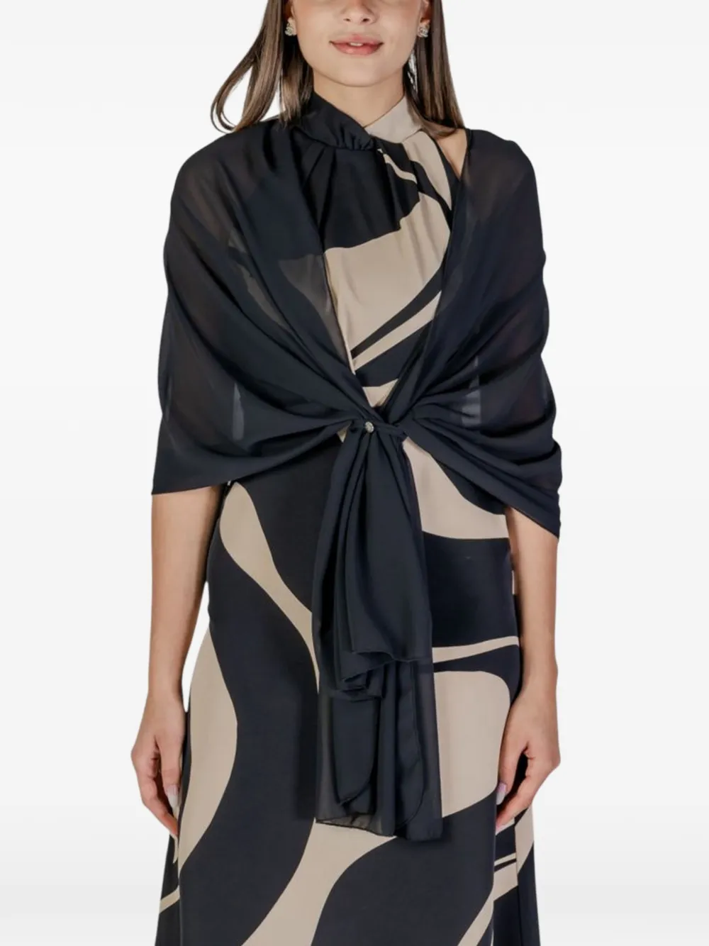 RINASCIMENTO sheer scarf - Nero