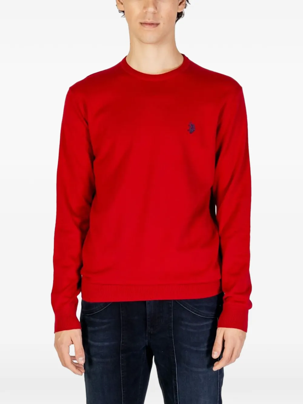 U.S. POLO ASSN. embroidered-logo sweater - Rot