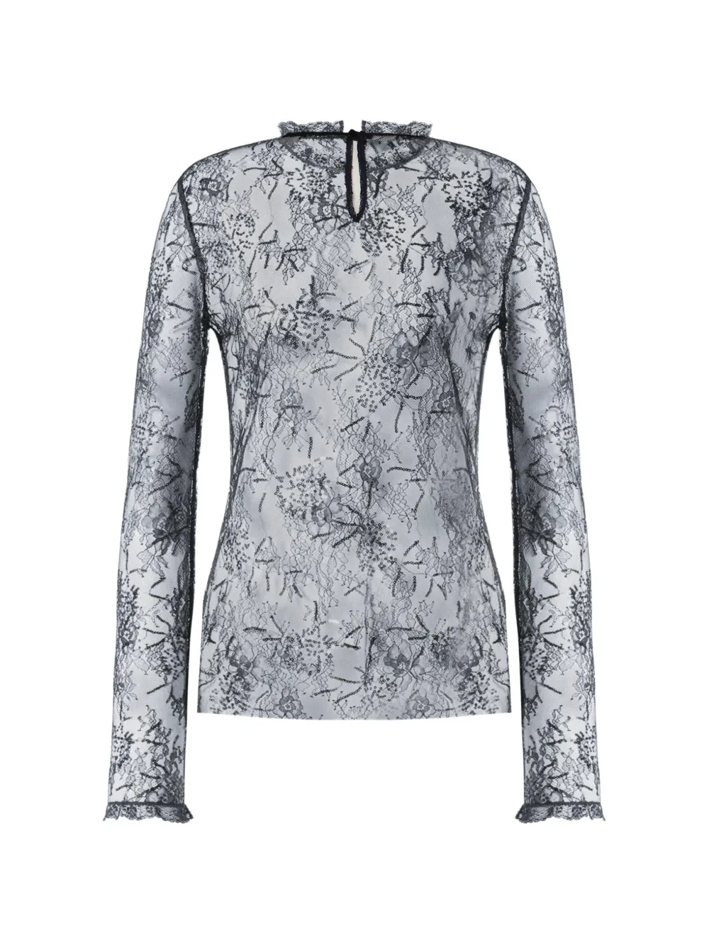 Alberta Ferretti Blouse verfraaid met pailletten en kant Zwart