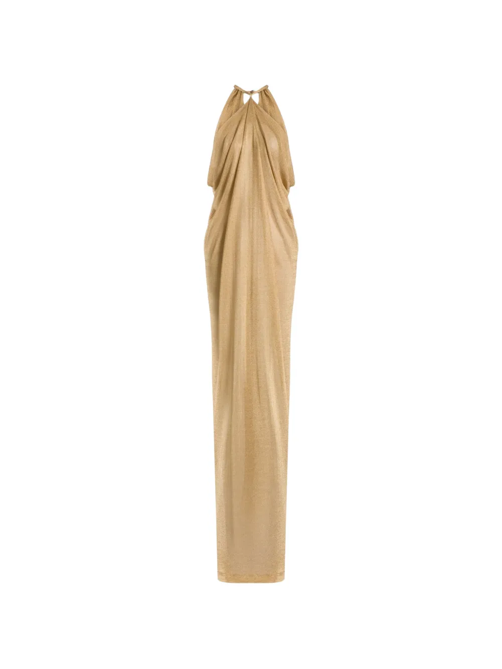 Alberta Ferretti metallic-effect halterneck maxi dress - Gold