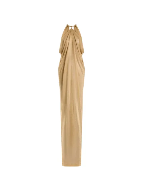 Alberta Ferretti metallic-effect halterneck maxi dress