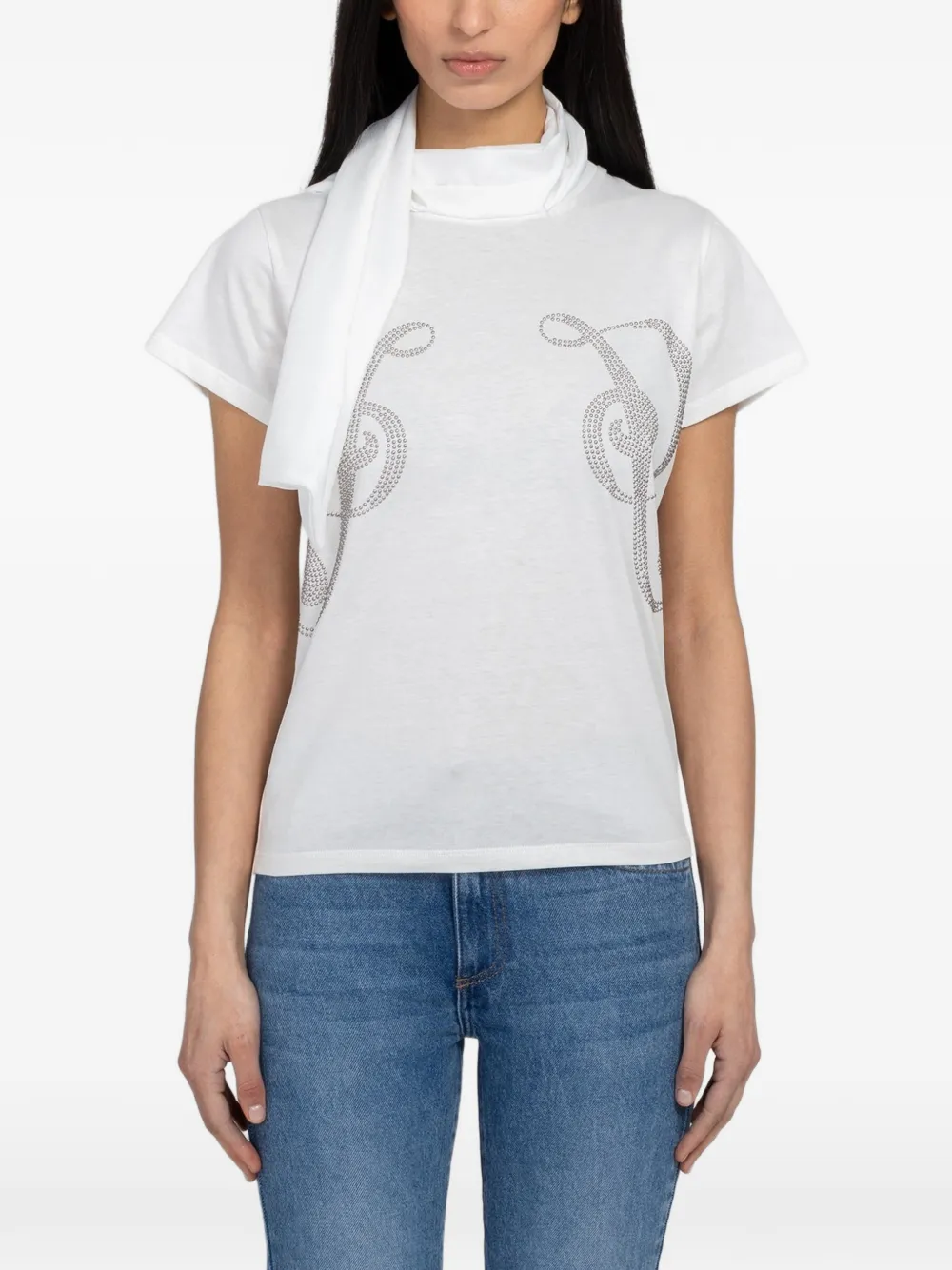 Gimaguas Phoebe stud-embellished T-shirt - Bianco