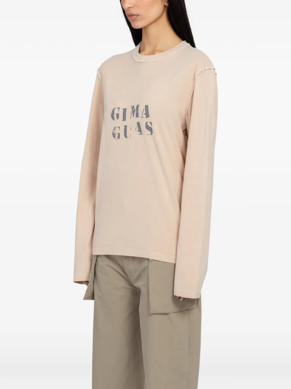 Gimaguas T-shirt met logoprint Beige