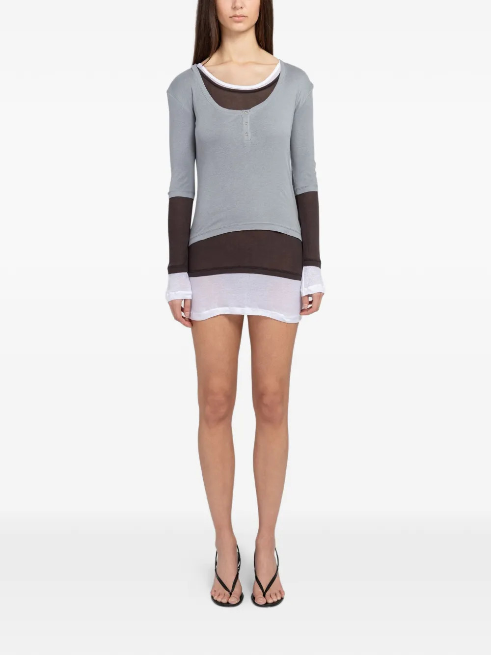 Gimaguas Gemma layered-effect mini dress - Grigio