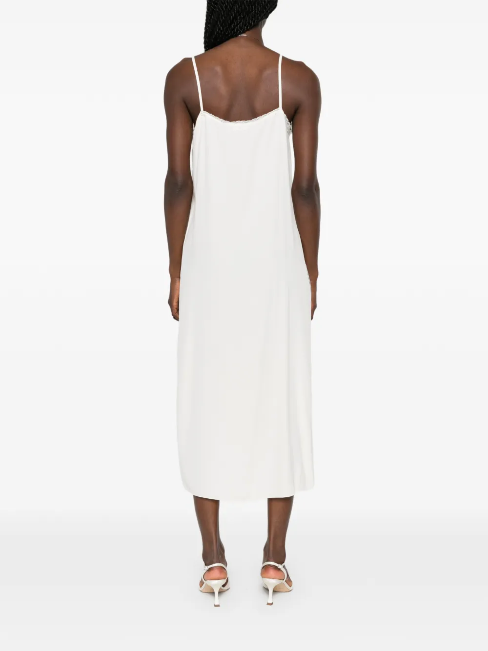 Fabiana Filippi Midi-jurk met kanten afwerking Wit
