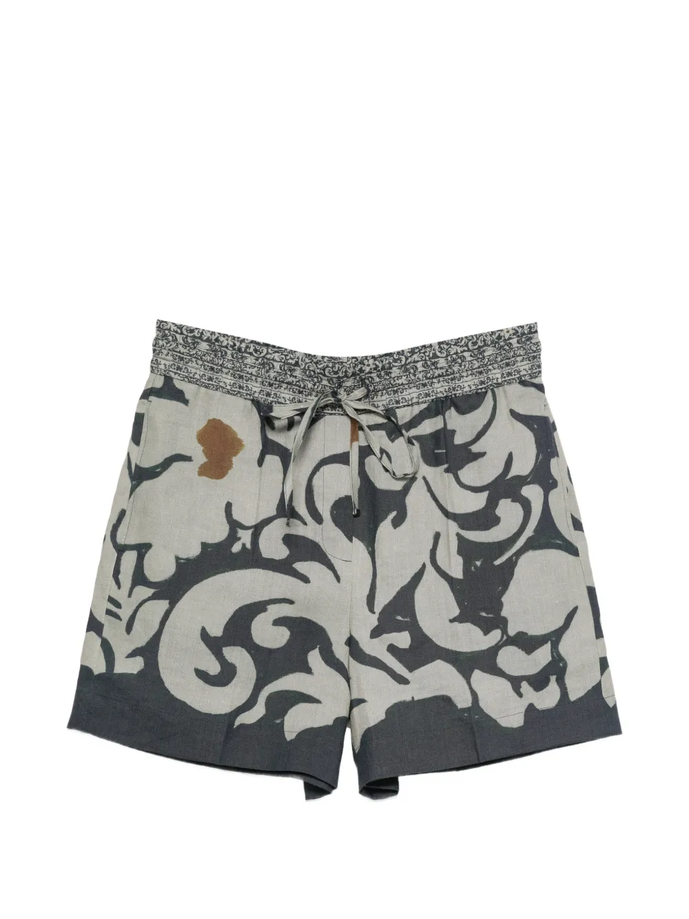 Luisa Cerano abstract-print drawstring shorts - Grey