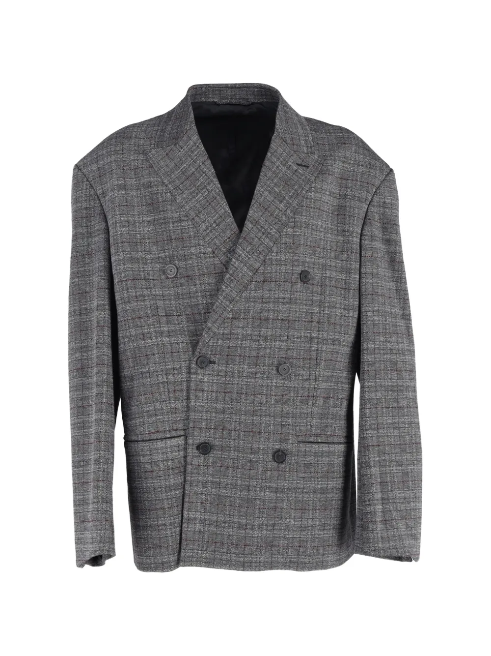 Balenciaga Pre-Owned double-breasted checked blazer - Grigio