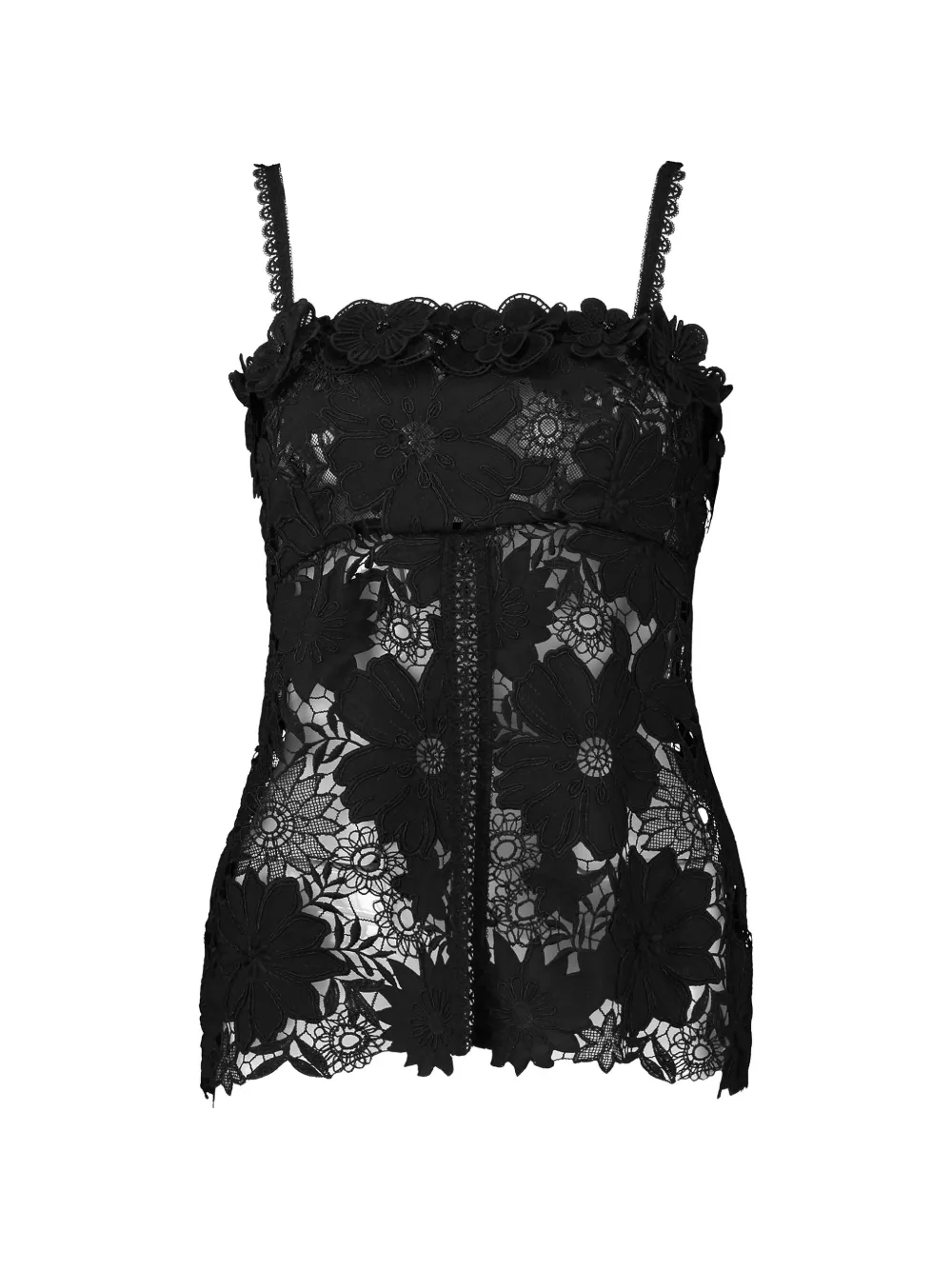 Waimari Magnolia floral-lace top - Nero