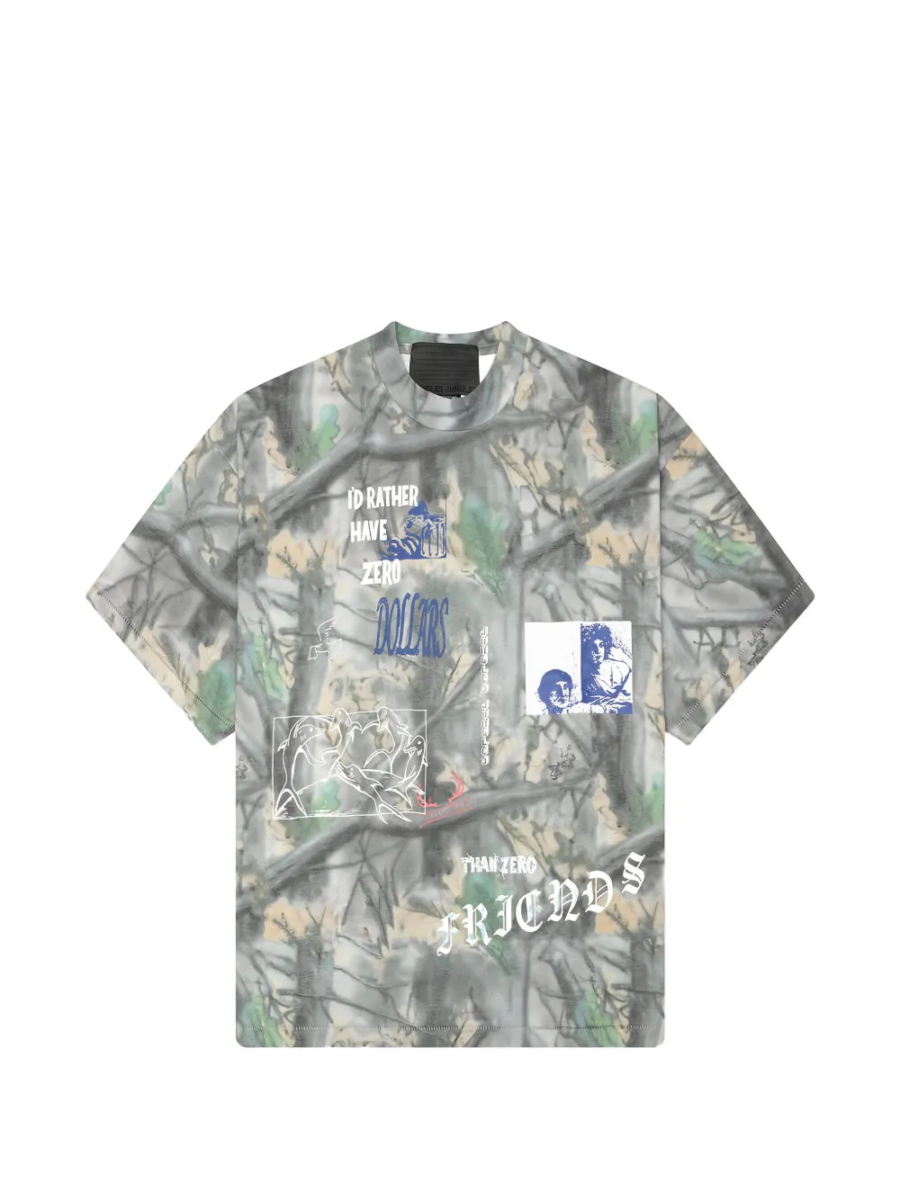 JUNGLES JUNGLES camo-print T-shirt - Grigio