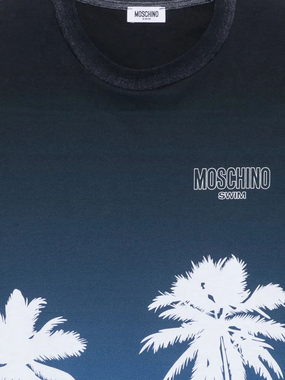 Moschino Ombré T-shirt met palmprint Blauw