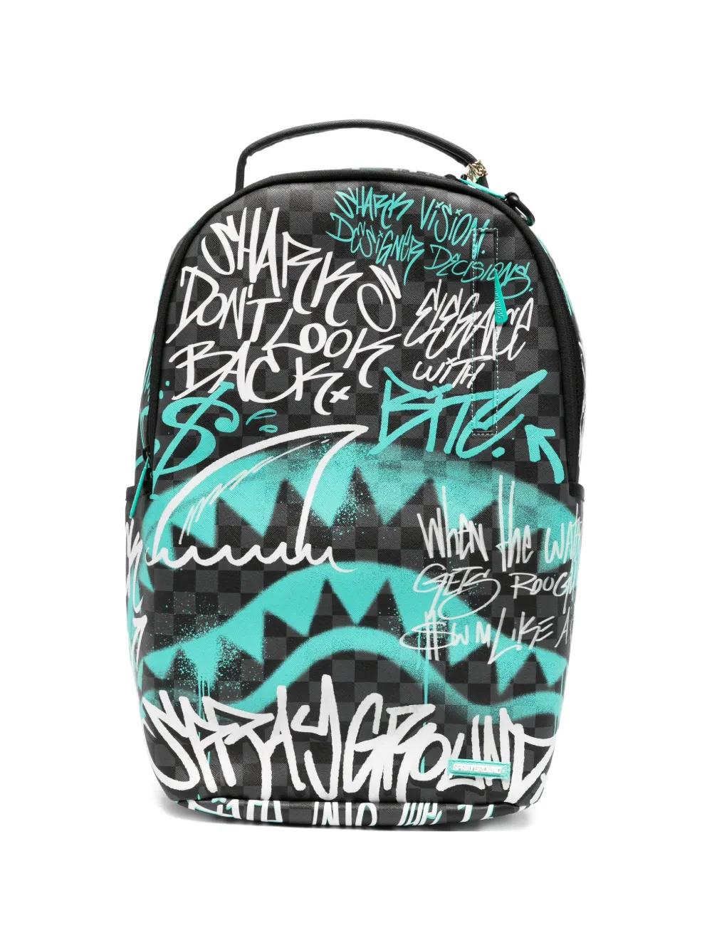 Sprayground graffiti-print checkered backpack - Nero