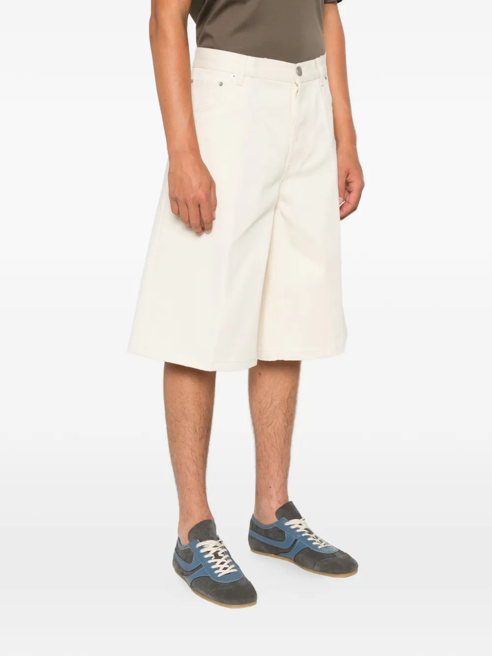 3DICI Denim shorts met logopatch Beige