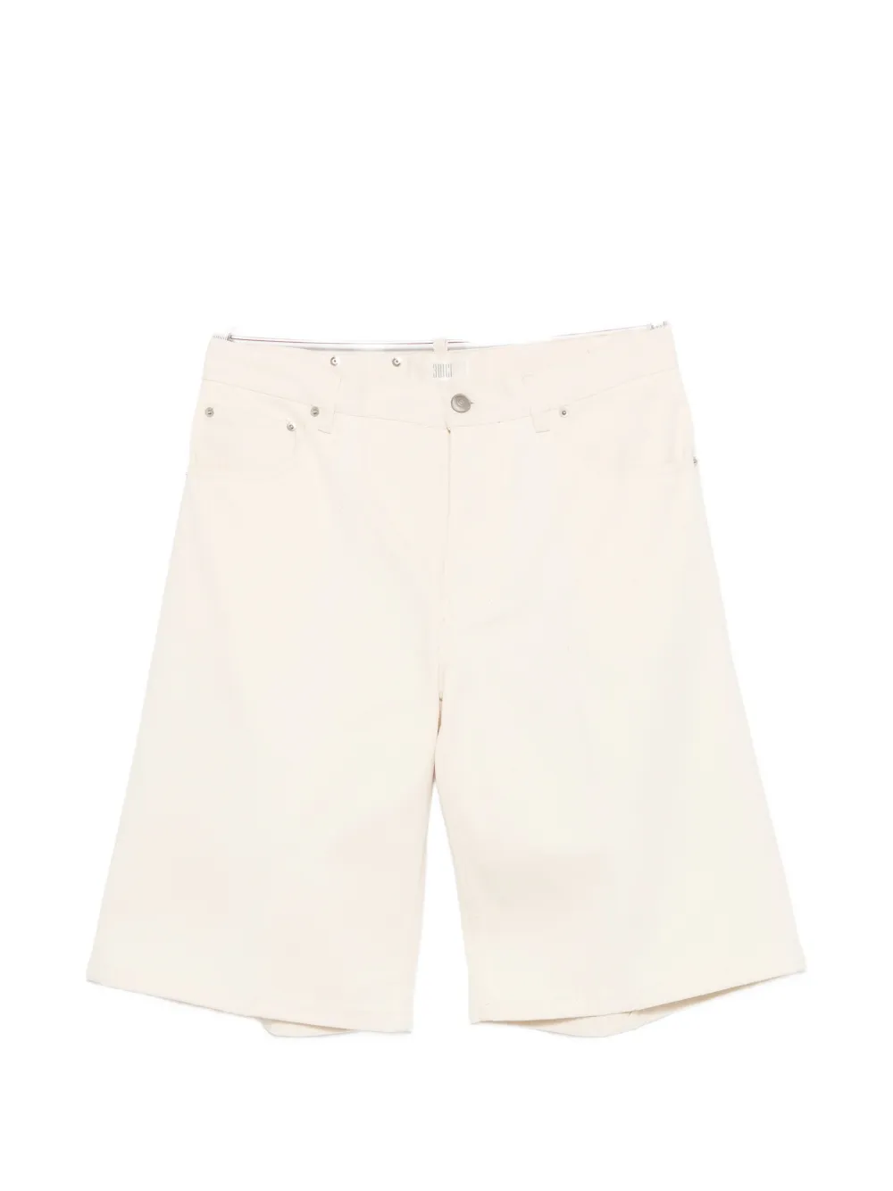3DICI logo-patch denim shorts - Nude