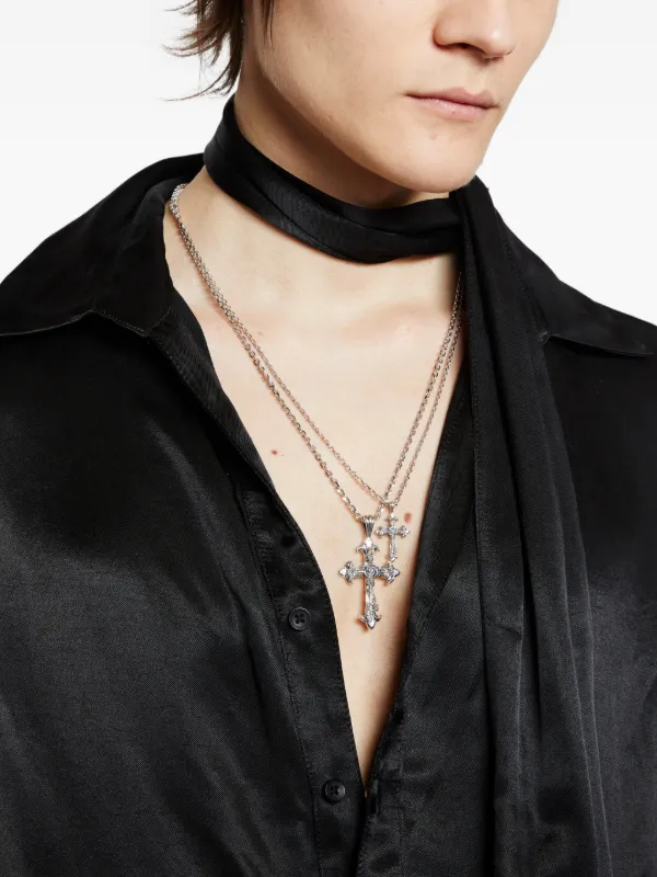 Emanuele Bicocchi Small Rose Cross Necklace | Silver | FARFETCH