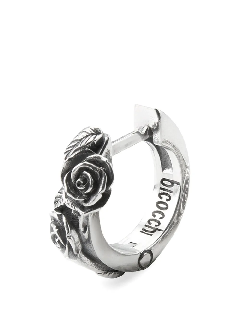 Emanuele Bicocchi Rose hoop earring - Silber