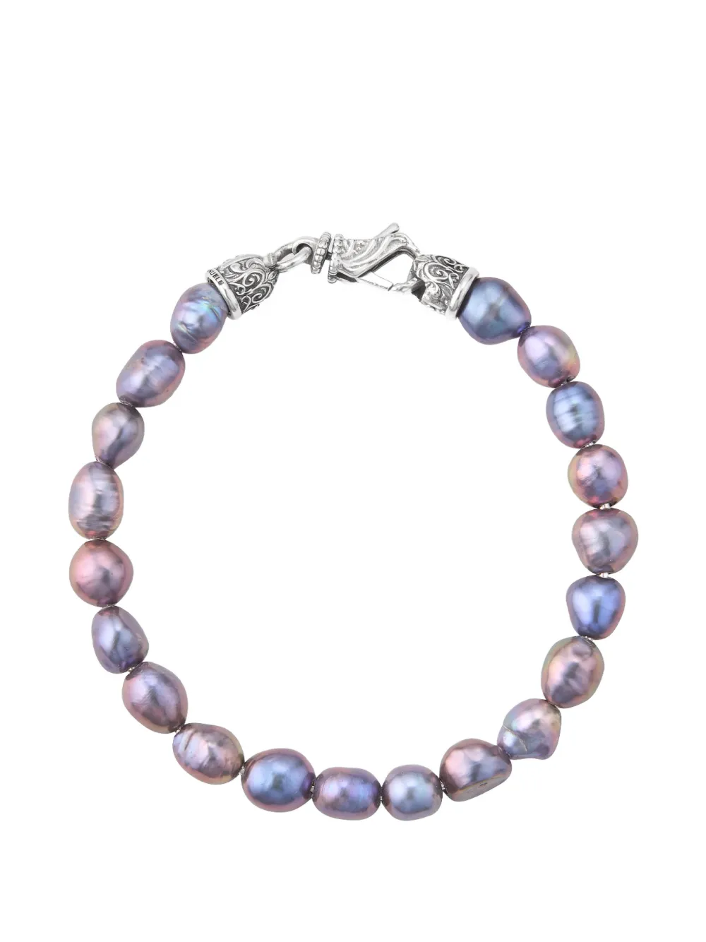 Emanuele Bicocchi black baroque pearl bracelet - Argento