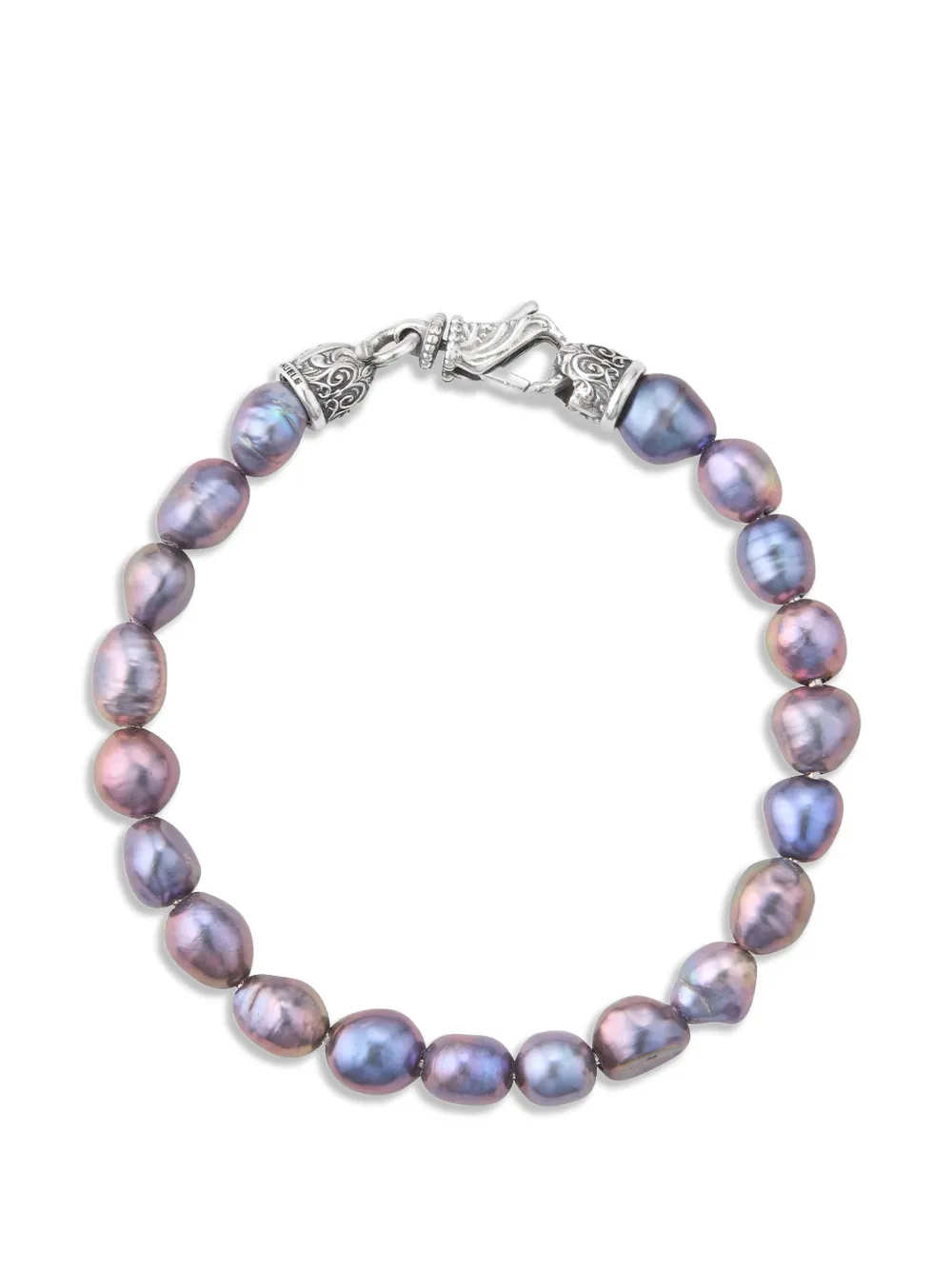 Emanuele Bicocchi black baroque pearl bracelet - Argento