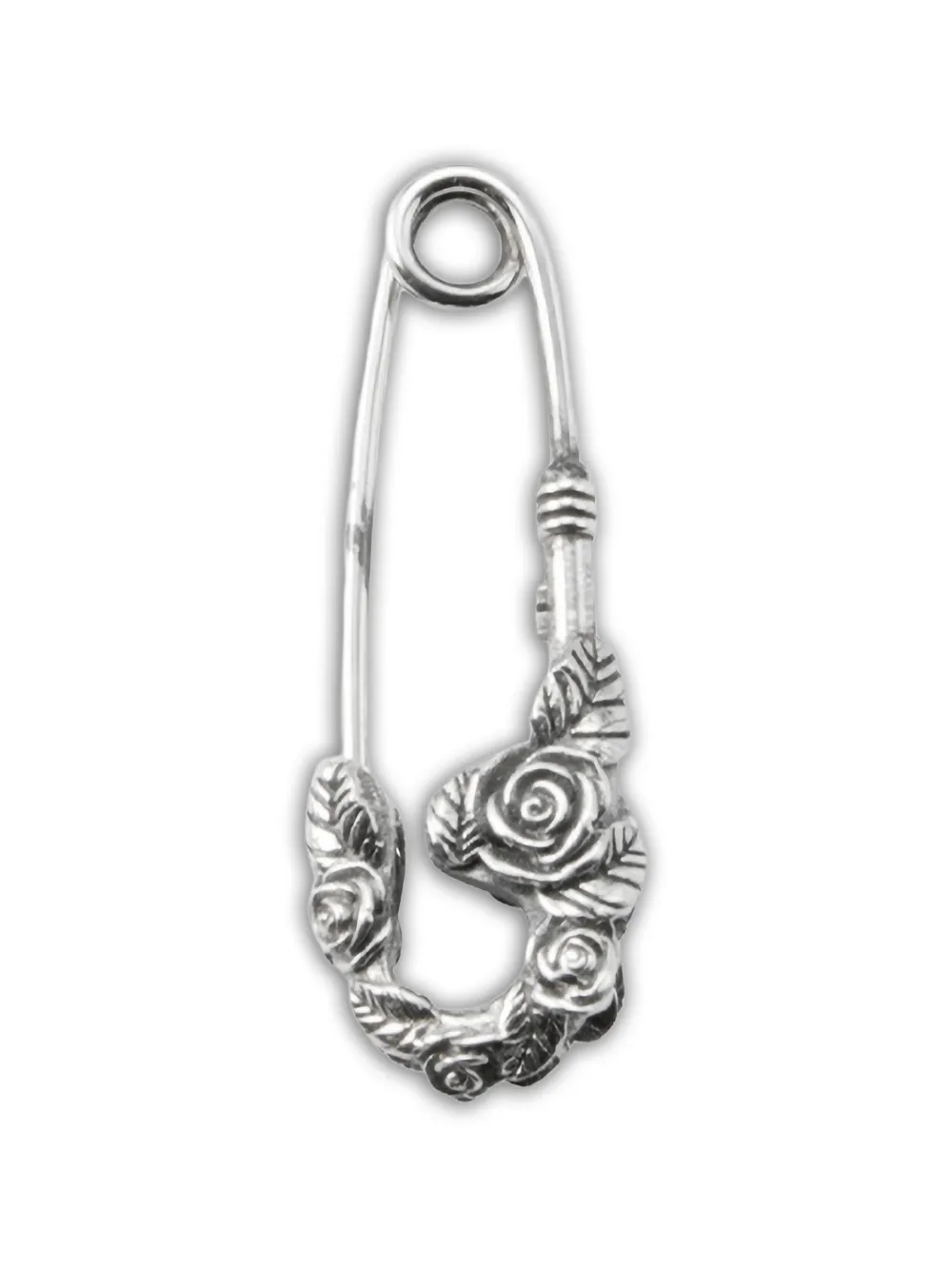 Emanuele Bicocchi small rose-detail safety-pin earrings - Argento